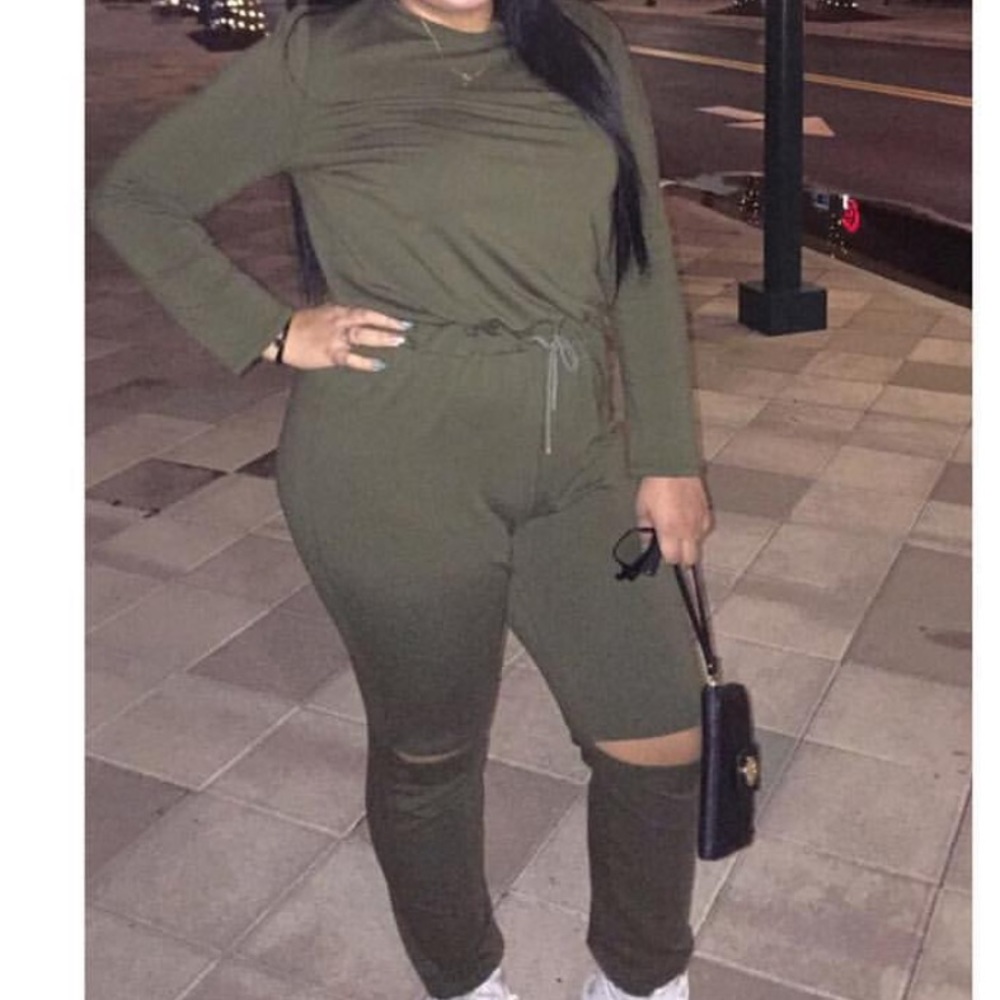 Olive jumpsuit from fashion nova